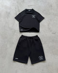SUVENE été Harajuku Shorts décontractés T-shirt vêtements de sport en coton deux pièces ensemble poche fermeture éclair sport court à manches courtes survêtement