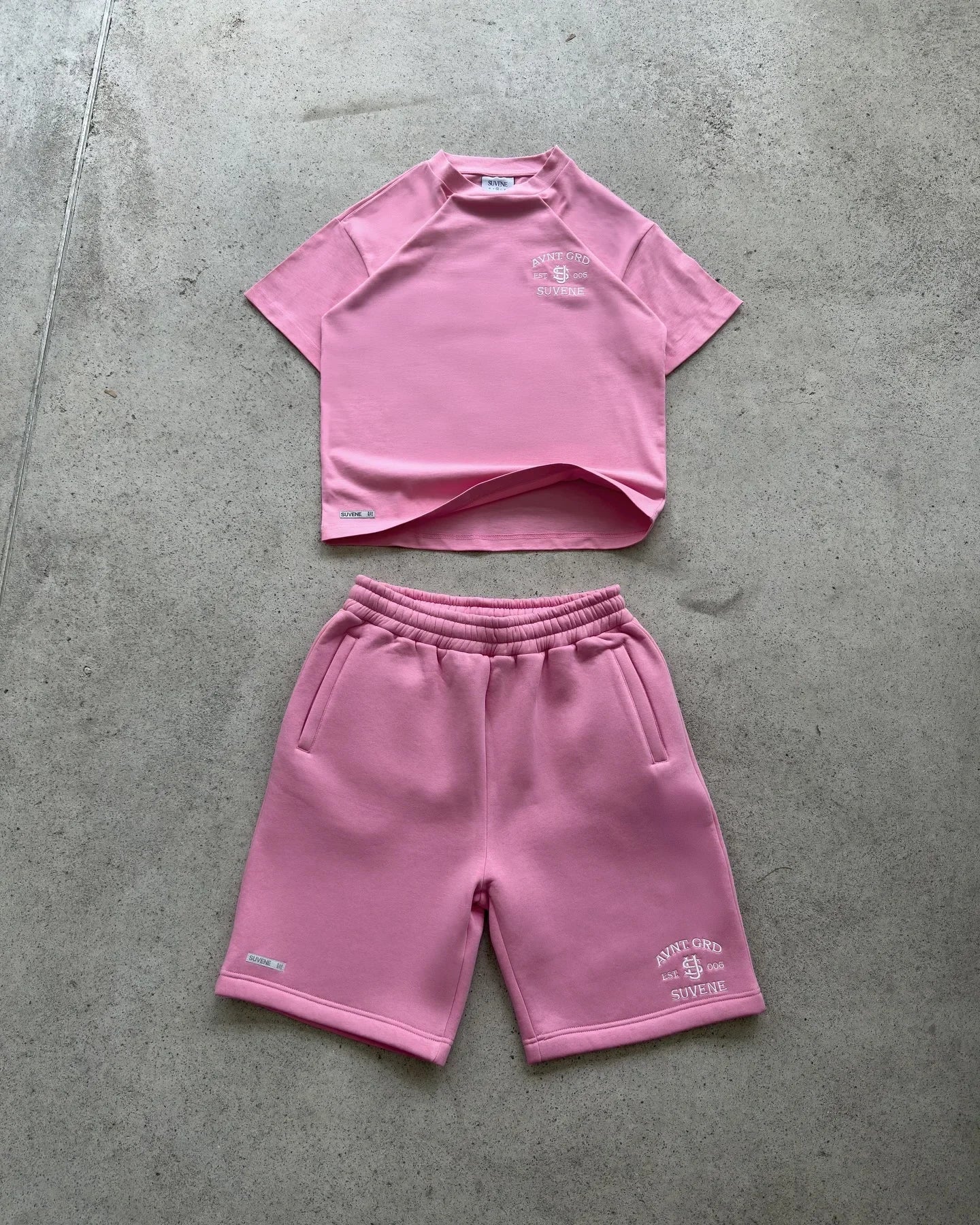 SUVENE Summer Harajuku Casual Shorts T-shirt Cotton Sportswear Two Piece Set  Pocket Zipper Sports Short Short Sleeve Tracksuit